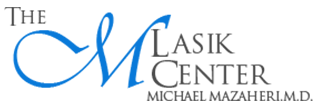 A black and blue logo for the laser center of michaelmas.
